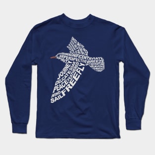 Bird (Dove) Text Art Long Sleeve T-Shirt